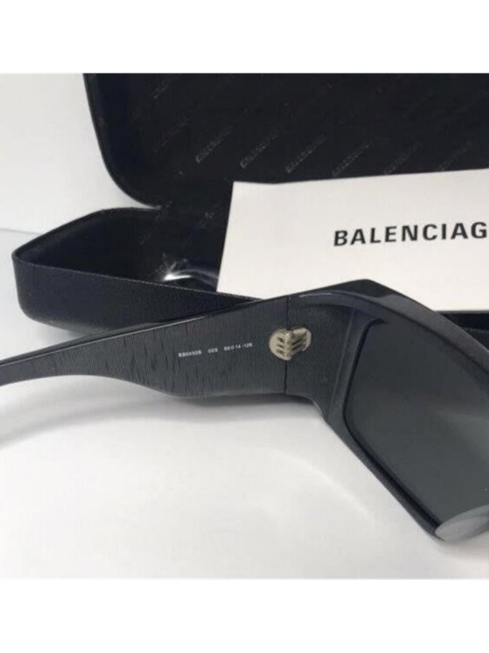Original Balenciaga Black BB0002S Shield Sunglasses - Picture 9 of 10